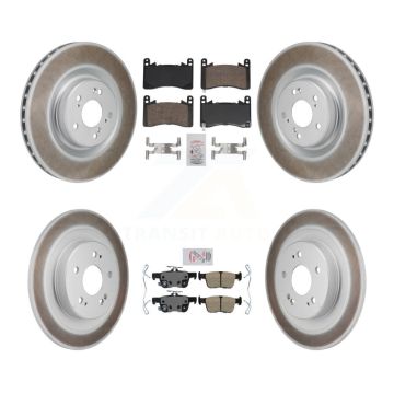 Front Rear Ceramic Pads And Coated Disc Brake Rotors Kit For 2021-2023 Acura TLX 3.0L KGA-106181