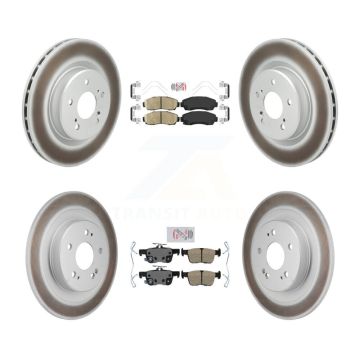 Front Rear Ceramic Pads And Coated Disc Brake Rotors Kit For 2021-2023 Acura TLX 2.0L KGA-106182