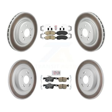 Front Rear Ceramic Pads And Coated Disc Brake Rotors Kit For 2021-2023 Acura TLX 2.0L KGA-106183