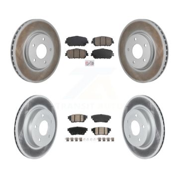 Front Rear Ceramic Pads And Coated Disc Brake Rotors Kit For Nissan Rogue KGA-106184