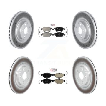 Front Rear Semi-Metallic Pads And Coated Disc Brake Rotors Kit For Mercedes-Benz E400 KGA-106187