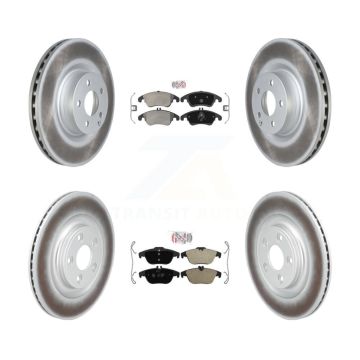 Front Rear Semi-Metallic Pads And Coated Disc Brake Rotors Kit For Mercedes-Benz E400 KGA-106188