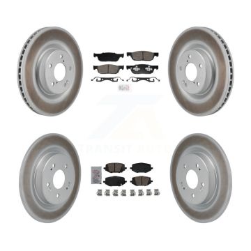 Front Rear Ceramic Pads And Coated Disc Brake Rotors Kit For 2022-2023 Acura MDX 3.5L KGA-106202