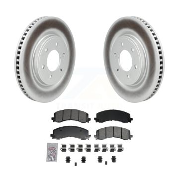 Front Coated Disc Brake Rotors & Semi-Metallic Pad Kit For 2022-2023 Ford F-150 Lightning KGA-106223