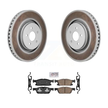 Front Coat Brake Rotor Ceramic Pad Kit For 19-24 Ford Edge 2.7L With Red Painted Calipers KGA-106238