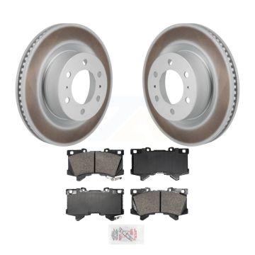 Front Coated Disc Brake Rotors And Ceramic Pads Kit For Toyota Tundra Sequoia Lexus LX600 KGA-106253