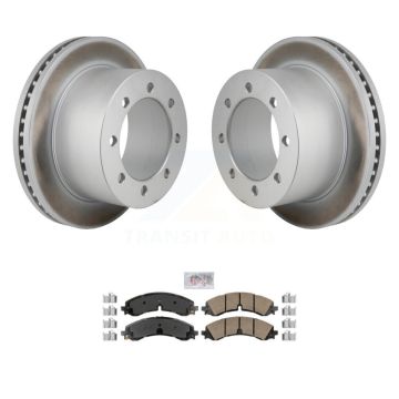 Rear Coated Disc Brake Rotor & Ceramic Pad Kit For GMC Sierra 3500 HD Chevrolet Silverado KGA-106281