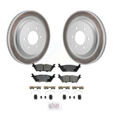 Rear Coated Disc Brake Rotors And Semi-Metallic Pads Kit For Ford F-150 Lightning KGA-106284