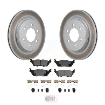 Rear Coated Disc Brake Rotors Semi-Metallic Pad Kit For Ford Expedition Lincoln Navigator KGA-106286