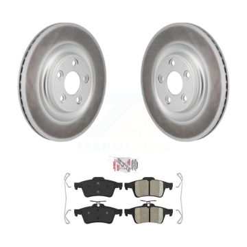 Rear Coated Disc Brake Rotor Ceramic Pad Kit For 2016 Jaguar XJ With Manual Parking KGA-106292