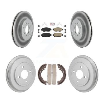 Front Rear Disc Brake Rotors Ceramic Pads And Coated Drum Kit For 2015-2020 Honda Fit KGA-106303