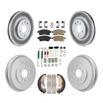 Front Rear Disc Brake Rotors Ceramic Pads And Coated Drum Kit (7Pc) For Chevrolet Sonic KGA-106322