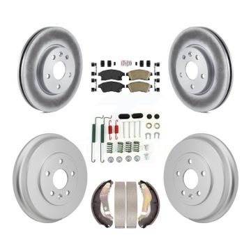 Front Rear Disc Brake Rotors Ceramic Pads And Coated Drum Kit (7Pc) For Chevrolet Sonic KGA-106323