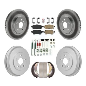 Front Rear Brake Rotor Ceramic Pad Coated Drum Kit (7Pc) For 2013-2014 Chevrolet Sonic RS KGA-106324