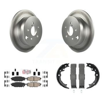 Rear Disc Coated Rotors Ceramic Pads & Parking Shoes Kit For Subaru Crosstrek Impreza XV KGA-106358