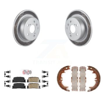 Rear Disc Coated Rotors Ceramic Pads & Parking Shoes Kit For 01-03 Toyota Highlander AWD KGA-106364