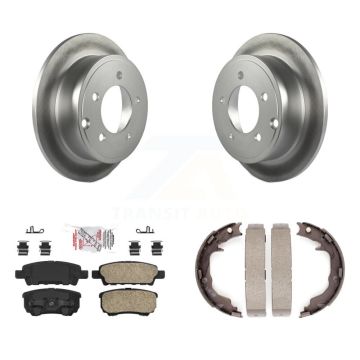 Rear Disc Coated Rotors Ceramic Pads & Parking Shoes Kit For Jeep Patriot Dodge Chrysler KGA-106373