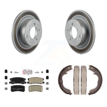 Rear Disc Coated Rotors Ceramic Pads Parking Shoes Kit For 2008 Mitsubishi Outlander 2.4L KGA-106387