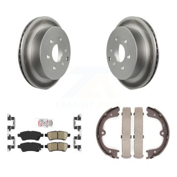 Rear Disc Coated Rotors Ceramic Pads Parking Brake Shoes Kit For 2006-2007 Nissan Xterra KGA-106389