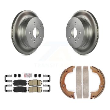 Rear Disc Coated Rotors Ceramic Pads Parking Shoes Kit For Chevrolet Equinox GMC Terrain KGA-106394