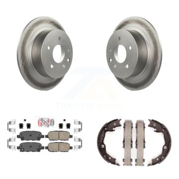 Rear Disc Coated Rotors Ceramic Pads Parking Shoes Kit For Nissan Sentra SE-R Spec V KGA-106407