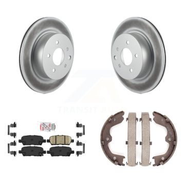 Rear Disc Coated Rotors Ceramic Pads & Parking Shoes Kit For Nissan Maxima INFINITI QX50 KGA-106411