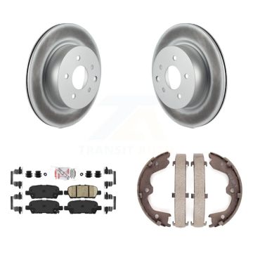 Rear Disc Coated Rotors Ceramic Pads & Parking Shoes Kit For Nissan Maxima INFINITI QX50 KGA-106412