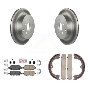 Rear Disc Coated Rotors Ceramic Pads Parking Brake Shoes Kit For 2009-2012 INFINITI FX35 KGA-106414