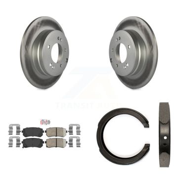 Rear Disc Coated Rotors Ceramic Pads And Parking Shoes Kit For Hyundai Tucson Sonata Kia KGA-106426