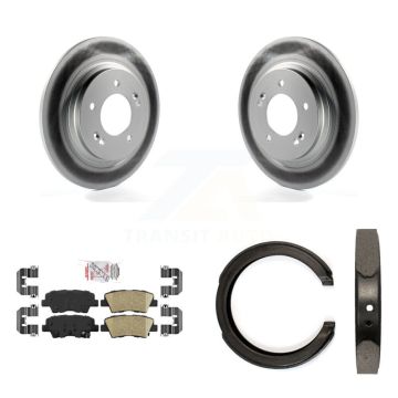 Rear Disc Coated Rotors Ceramic Pads And Parking Brake Shoes Kit For Kia Optima KGA-106427