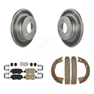 Rear Disc Coated Rotors Ceramic Pads And Parking Brake Shoes Kit For Kia Optima KGA-106432