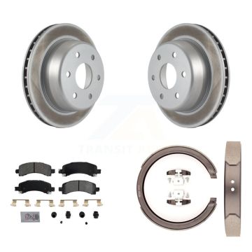 Rear Disc Coated Rotors Semi-Metallic Pads Parking Shoes Kit For Chevrolet GMC Avalanche KGA-106436