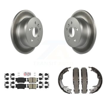 Rear Disc Coated Rotors Ceramic Pads Parking Brake Shoes Kit For Toyota Camry Lexus ES350 KGA-106470