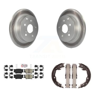 Rear Disc Coated Rotors Ceramic Pads Parking Brake Shoes Kit For Toyota RAV4 Lexus HS250h KGA-106472