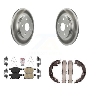 Rear Disc Coated Rotors Ceramic Pads And Parking Shoes Kit For Toyota Matrix Pontiac Vibe KGA-106475
