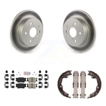 Rear Disc Coated Rotors Ceramic Pads And Parking Brake Shoes Kit For Toyota Camry KGA-106479