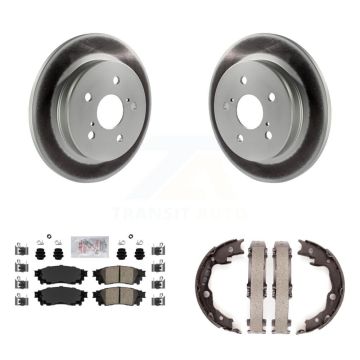 Rear Disc Coated Rotors Ceramic Pads And Parking Brake Shoes Kit For Toyota Camry RAV4 KGA-106480