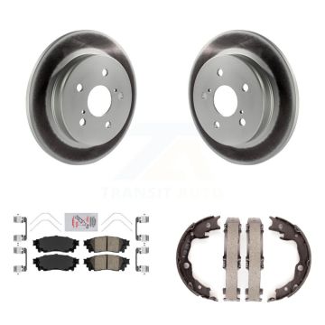 Rear Disc Coated Rotors Ceramic Pads And Parking Brake Shoes Kit For Toyota Camry RAV4 KGA-106482