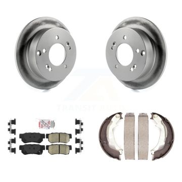 Rear Disc Coated Rotors Ceramic Pads Parking Shoes Kit For Hyundai Sonata XG350 Kia XG300 KGA-106516