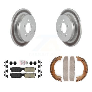Rear Disc Coated Rotors Ceramic Pads Parking Brake Shoes Kit For 2006-2009 Hyundai Azera KGA-106521