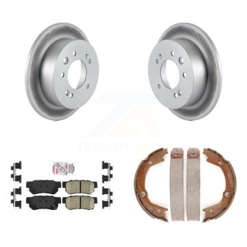 Rear Disc Coated Rotors Ceramic Pads And Parking Brake Shoes Kit For Hyundai Elantra KGA-106524