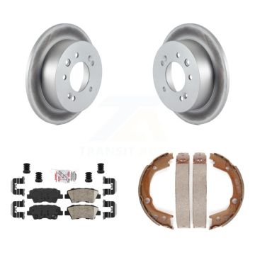 Rear Disc Coated Rotors Ceramic Pads Parking Shoes Kit For Hyundai Elantra From 03 23 10 KGA-106531