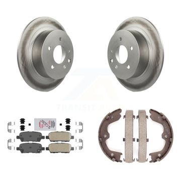 Rear Disc Coated Rotors Ceramic Pads And Parking Brake Shoes Kit For Nissan Altima Maxima KGA-106552