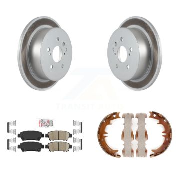 Rear Disc Coated Rotors Ceramic Pads Parking Brake Shoes Kit For 2004-2010 Toyota Sienna KGA-106600