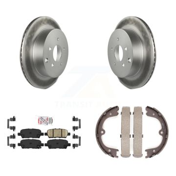 Rear Disc Coated Rotors Ceramic Pads And Parking Brake Shoes Kit For INFINITI Q50 QX70 KGA-106620