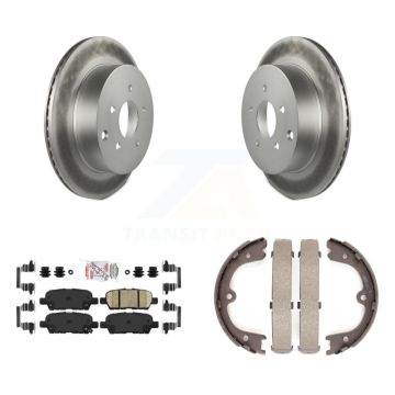 Rear Disc Coated Rotors Ceramic Pads And Parking Brake Shoes Kit For INFINITI Q50 QX70 KGA-106621