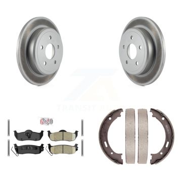 Rear Disc Coated Rotors Ceramic Pads Parking Shoes Kit For Jeep Grand Cherokee Commander KGA-106642