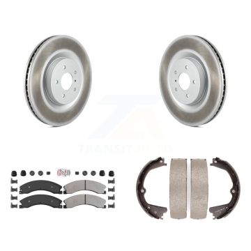 Rear Disc Coated Rotors Semi-Metallic Pads And Parking Shoes Kit For Nissan NV2500 NV3500 KGA-106695