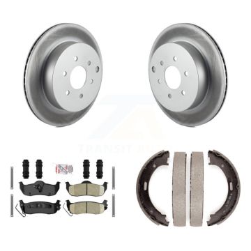 Rear Disc Coated Rotors Ceramic Pads & Parking Shoes Kit For Nissan Pathfinder From 08 04 KGA-106703