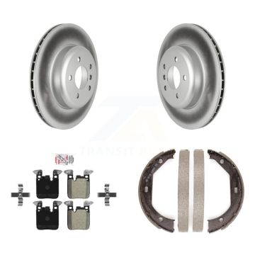 Rear Disc Coated Rotors Semi-Metallic Pads Parking Shoes Kit For BMW 328i xDrive 330i GT KGA-106709